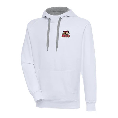 Men's Antigua White Modesto Nuts Victory Pullover Hoodie