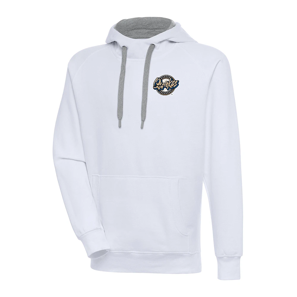 Men's Antigua White Rancho Cucamonga Quakes Victory Pullover Hoodie