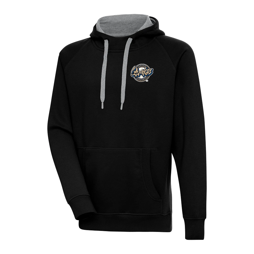 Men's Antigua Black Rancho Cucamonga Quakes Victory Pullover Hoodie