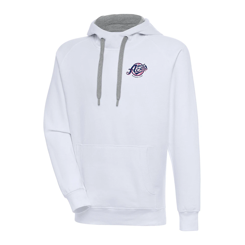 Men's Antigua White Reno Aces Victory Pullover Hoodie