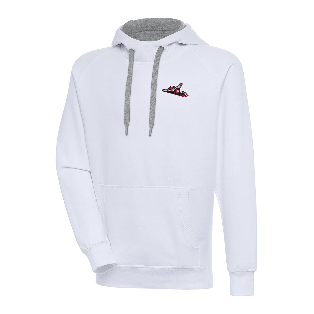 Men's Antigua White Richmond Flying Squirrels Victory Pullover Hoodie