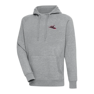 Men's Antigua Heather Gray Richmond Flying Squirrels Victory Pullover Hoodie