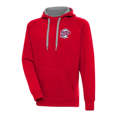 Men's Antigua Red Rome Braves Victory Pullover Hoodie