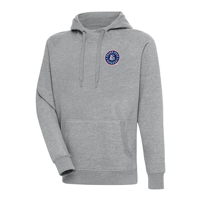 Men's Antigua Heather Gray Round Rock Express Victory Pullover Hoodie