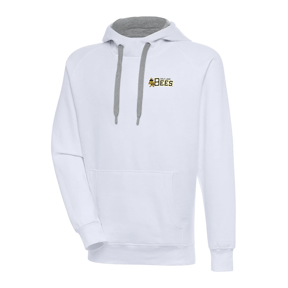 Men's Antigua White Salt Lake Bees Victory Pullover Hoodie