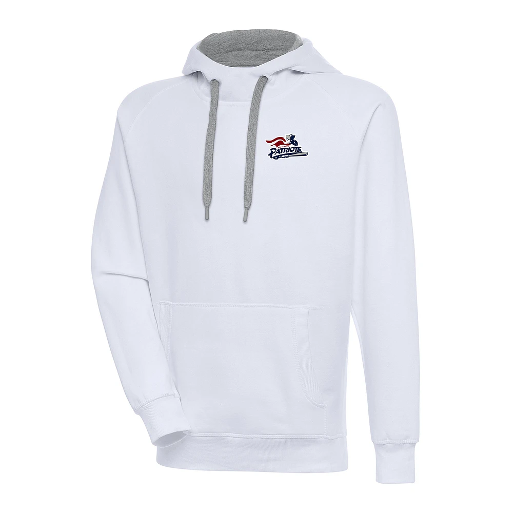 Men's Antigua White Somerset Patriots Victory Pullover Hoodie
