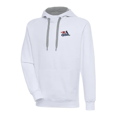 Men's Antigua White Somerset Patriots Victory Pullover Hoodie