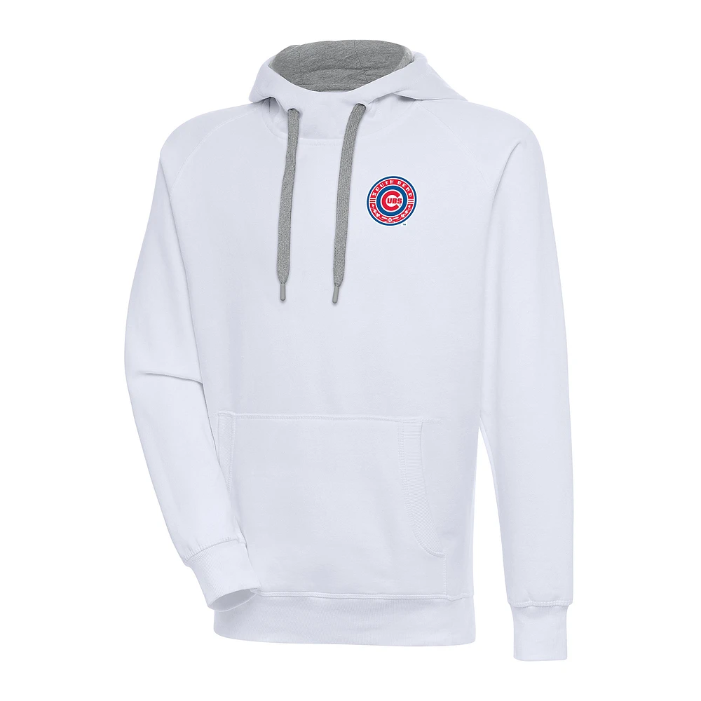 Men's Antigua White South Bend Cubs Victory Pullover Hoodie