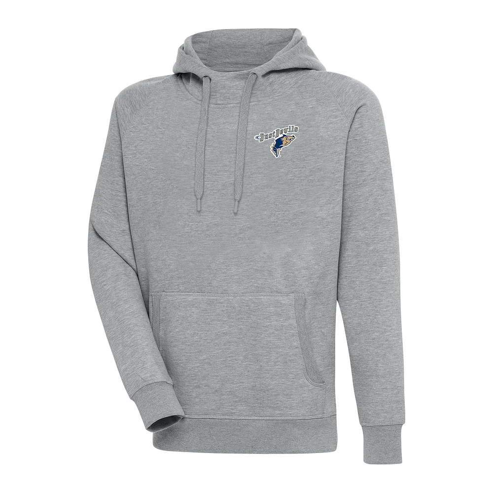 Men's Antigua Heather Gray Tri-City Dust Devils Victory Pullover Hoodie