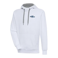 Men's Antigua  White Wilmington Blue Rocks Victory Pullover Hoodie