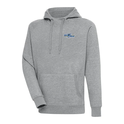 Men's Antigua  Heather Gray Wilmington Blue Rocks Victory Pullover Hoodie
