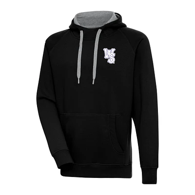 Men's Antigua Black Winston-Salem Dash Victory Pullover Hoodie