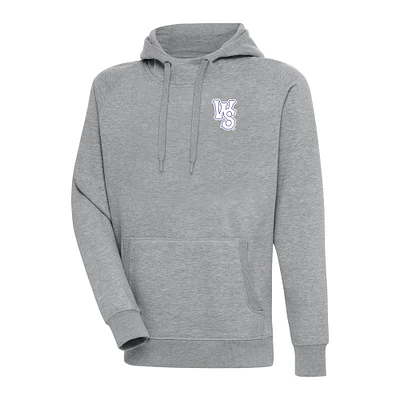 Men's Antigua Heather Gray Winston-Salem Dash Victory Pullover Hoodie