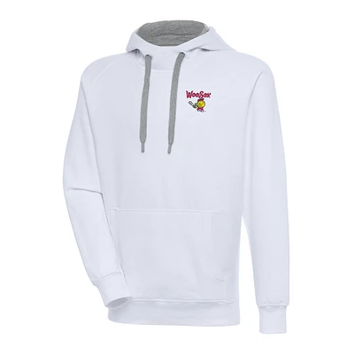Men's Antigua White Worcester Red Sox Victory Pullover Hoodie