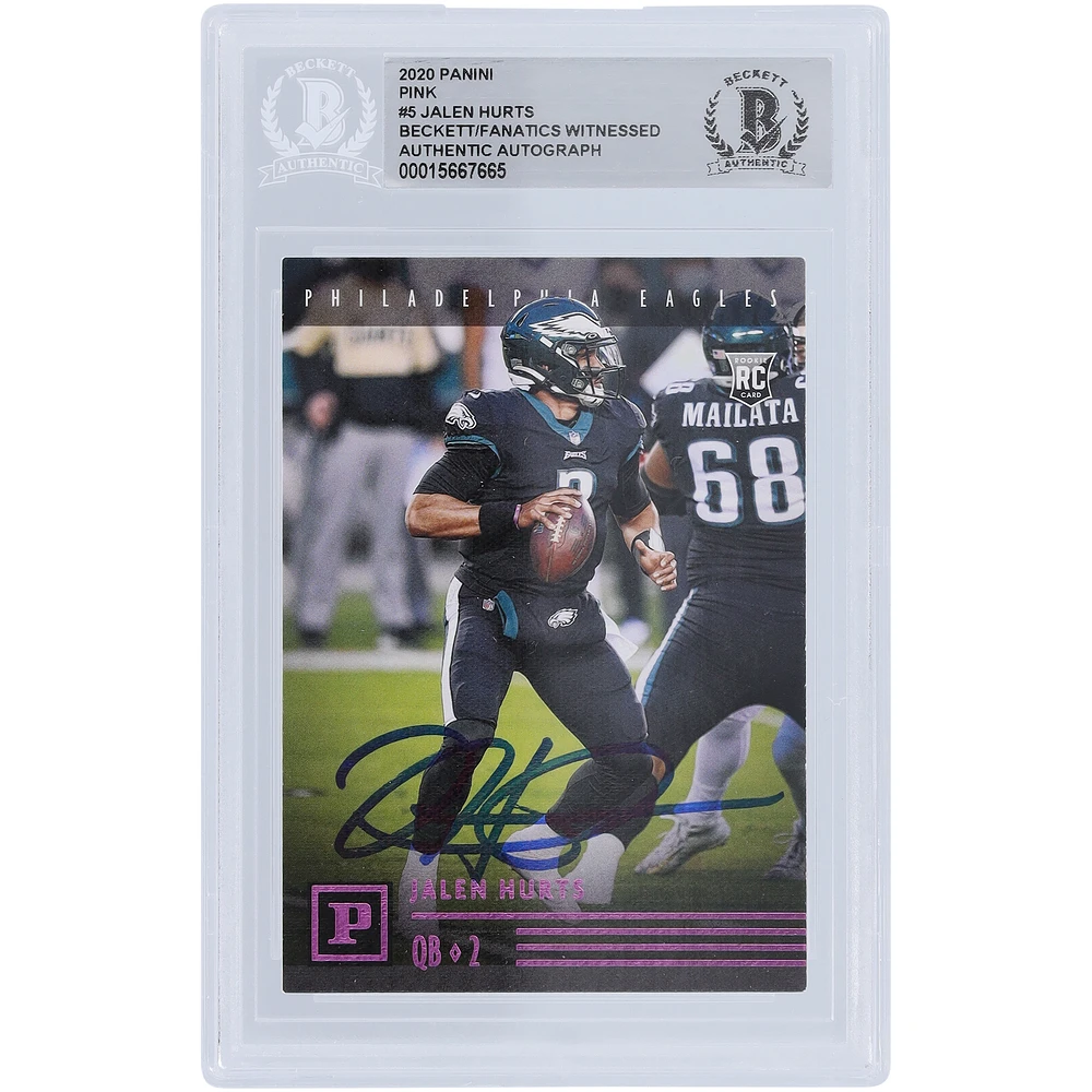 Jalen Hurts Philadelphia Eagles Autographed 2020 Panini Chronicles #PA-5 Beckett Fanatics Witnessed Authenticated Rookie Card
