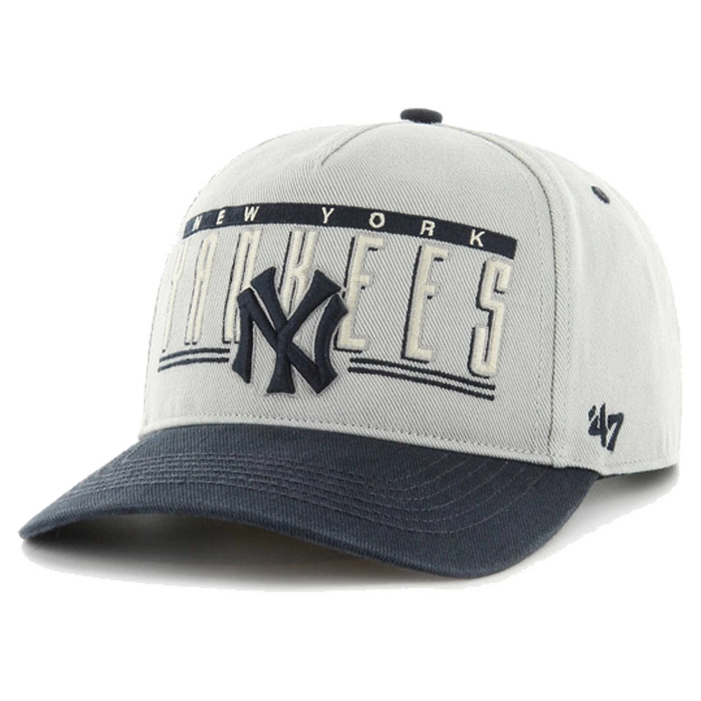 Men's '47 Gray New York Yankees Double Headed Baseline Hitch Adjustable Hat