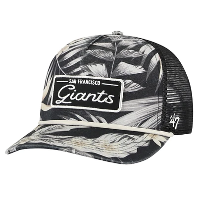 Men's '47 Black San Francisco Giants Tropicalia Trucker Hitch Adjustable Hat