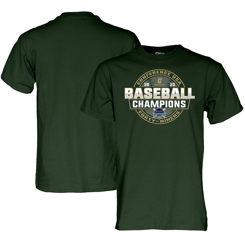 Blue 84 Green Charlotte 49ers 2023 C-USA Baseball Conference Tournament Champions T-Shirt