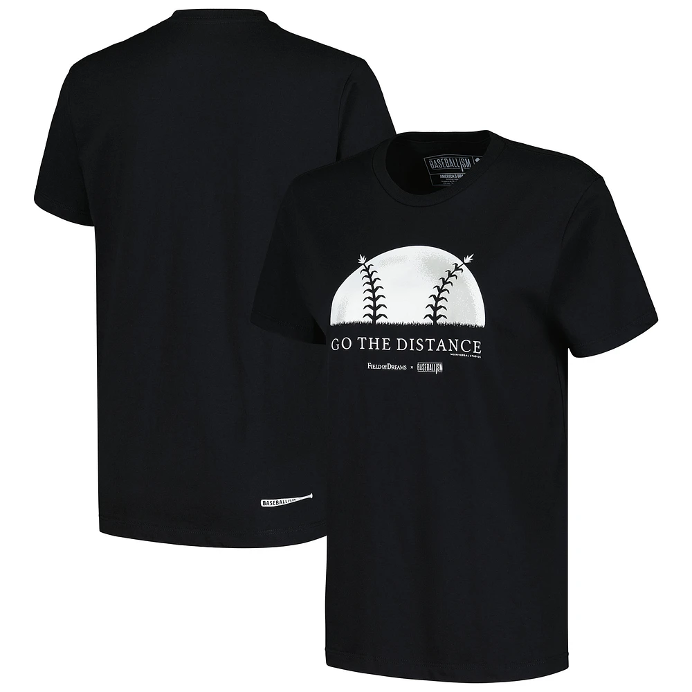 Women's Baseballism Black Field of Dreams Go The Distance T-Shirt