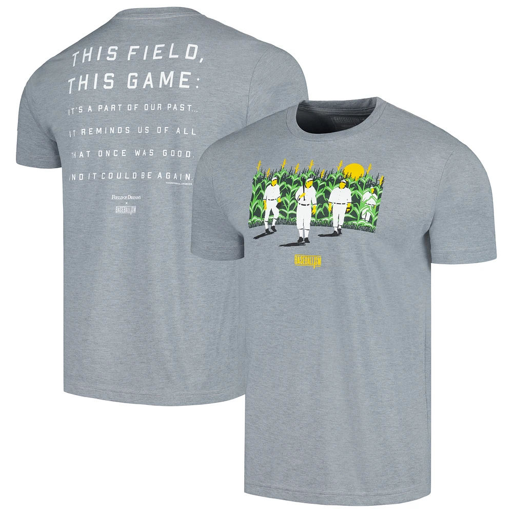 Unisex Baseballism Heather Gray Field of Dreams This Field T-Shirt