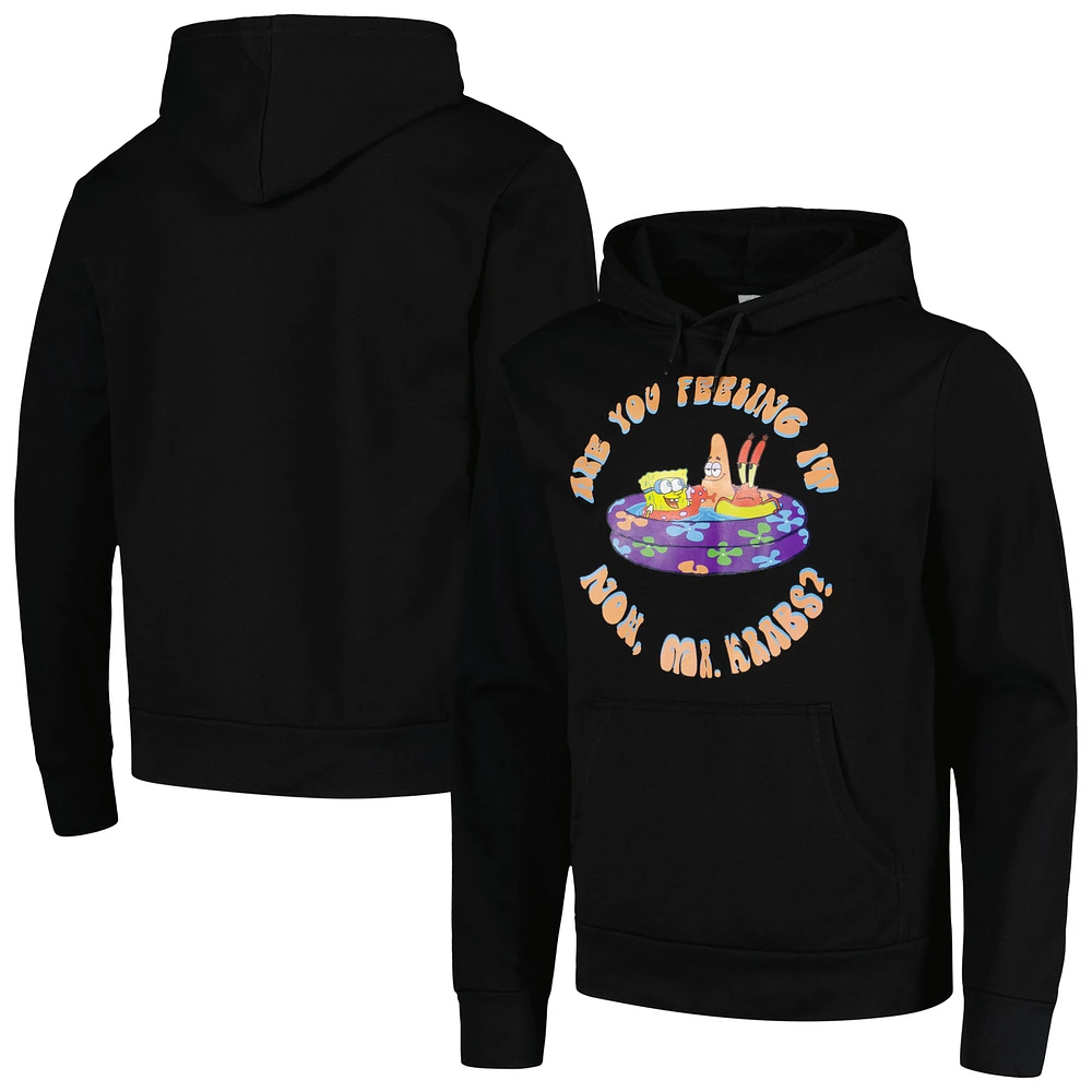 Unisex Black SpongeBob SquarePants Team Up Pullover Hoodie