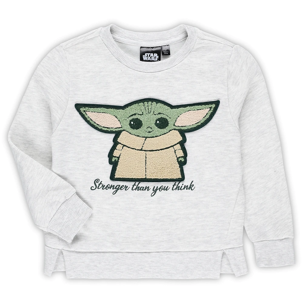 Toddler Heather Gray The Mandalorian The Child Stronger Than You Think Pullover Sweatshirt