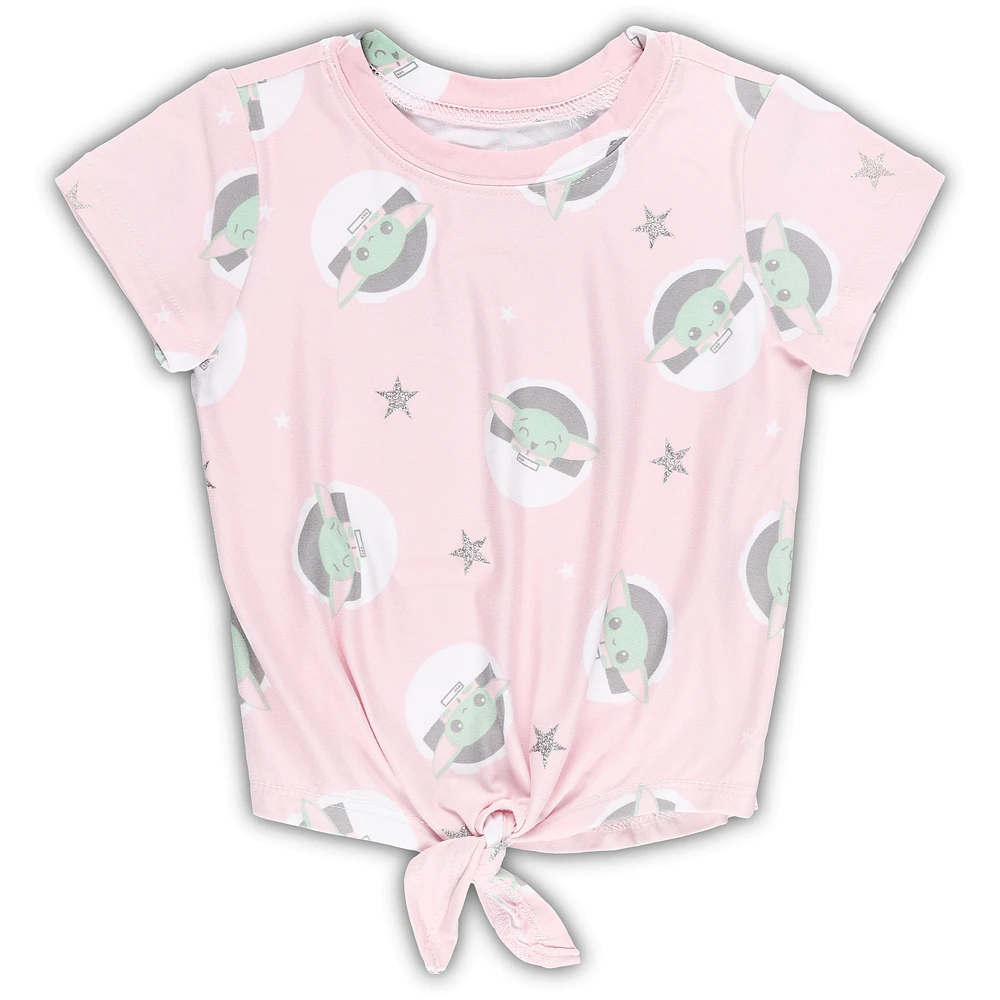 Toddler Pink The Mandalorian Baby Yoda Just Floatin' T-Shirt
