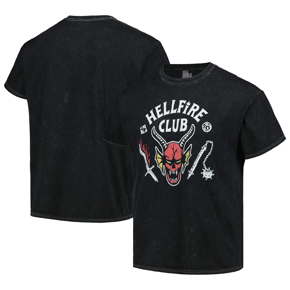 Unisex Black Stranger Things Hellfire Club Graphic T-Shirt