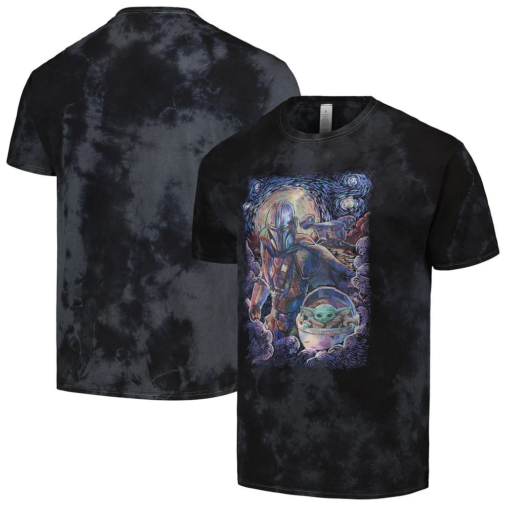 Unisex Black The Mandalorian Mando Child Razor Painted Stars Graphic T-Shirt
