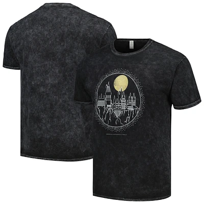 Unisex Black Harry Potter Hogwarts Line Art Graphic T-Shirt