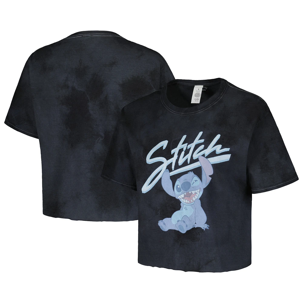Unisex Black Lilo and Stitch Wink Tie-Dye T-Shirt