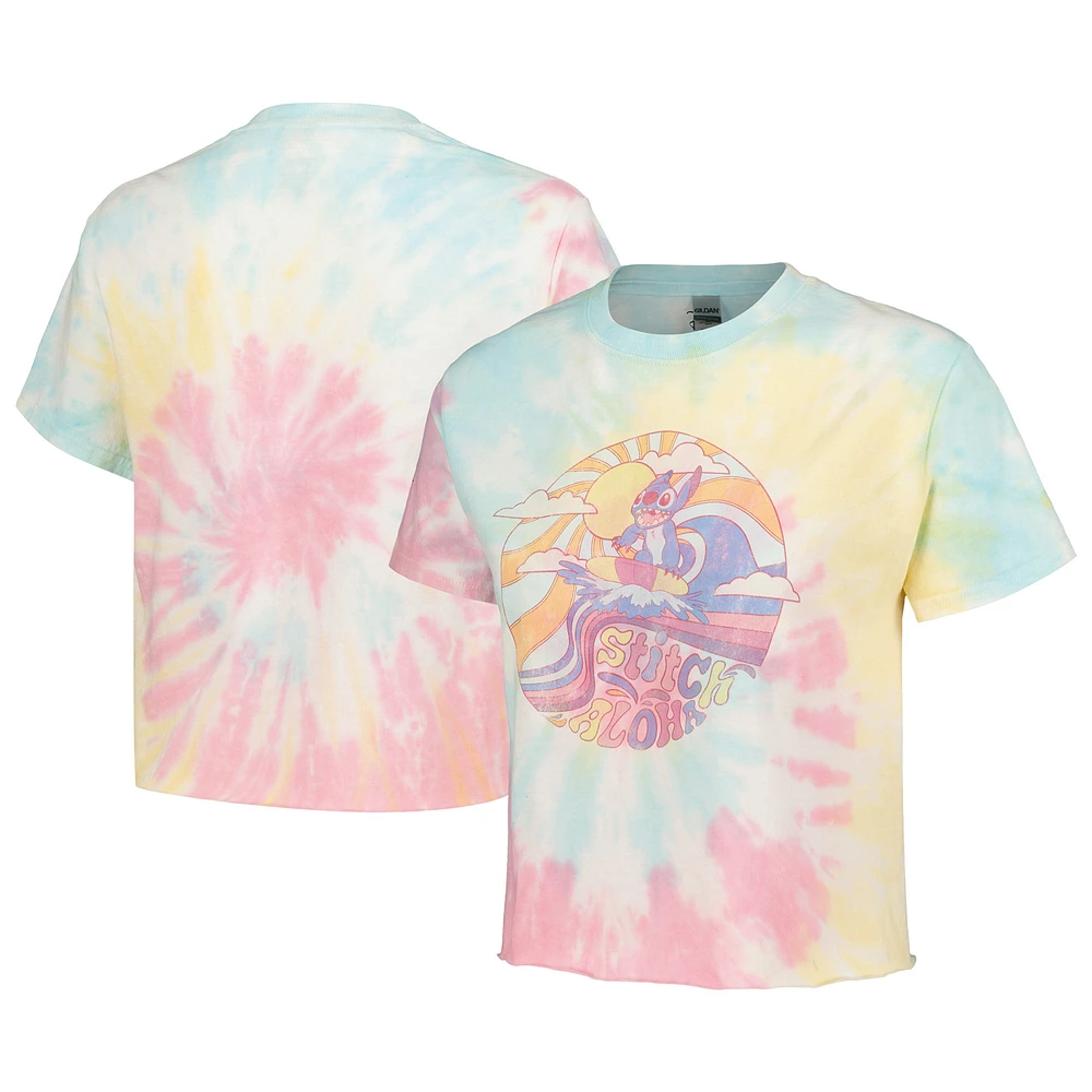 Unisex Blue Lilo and Stitch Colorful Tie-Dye T-Shirt