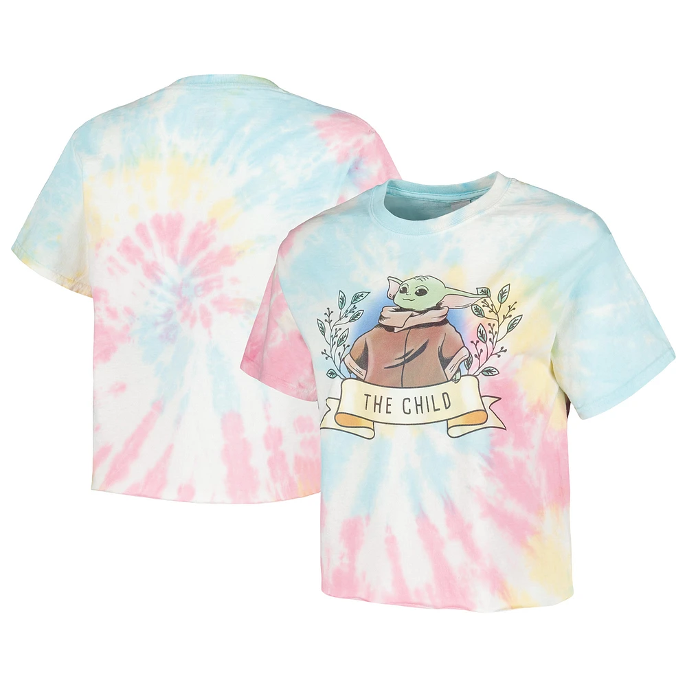 Unisex Blue The Mandalorian Baby Yoda Banner Tie-Dye T-Shirt