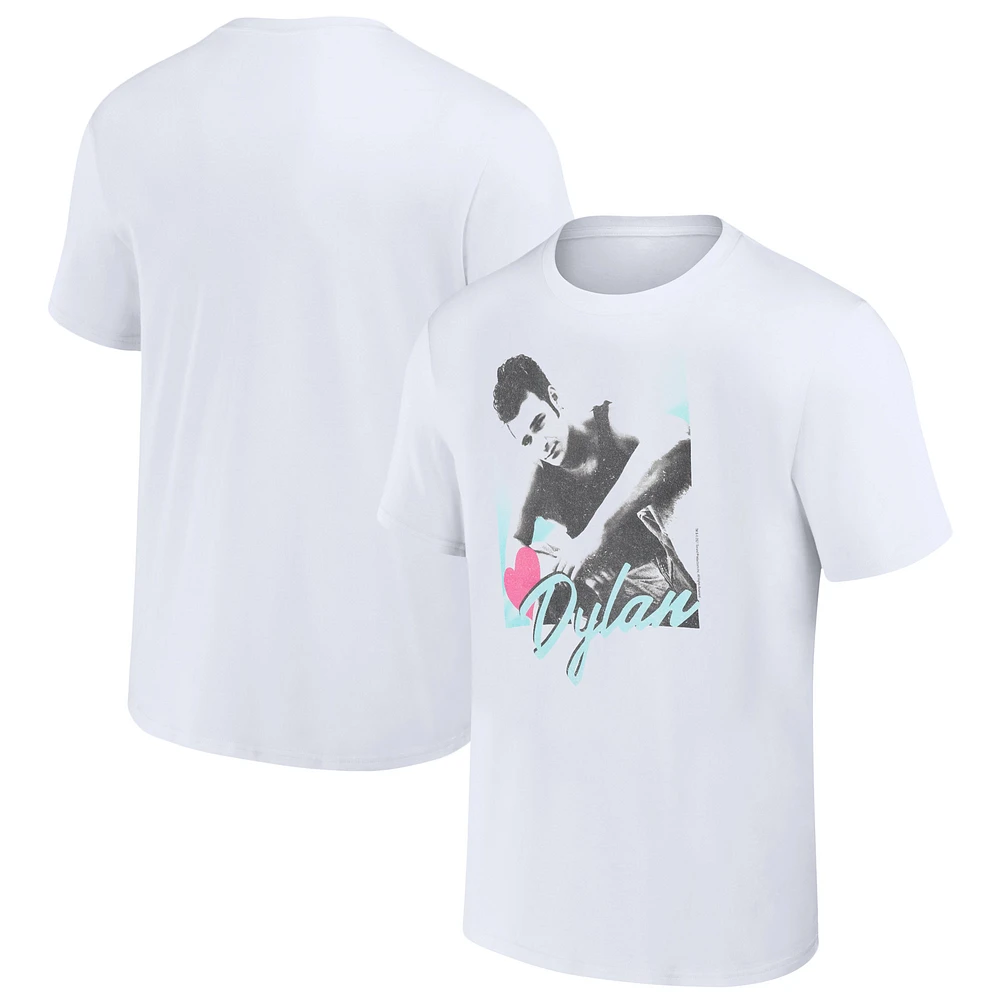 Unisex White Beverly Hills 90210 Heart Dylan T-Shirt