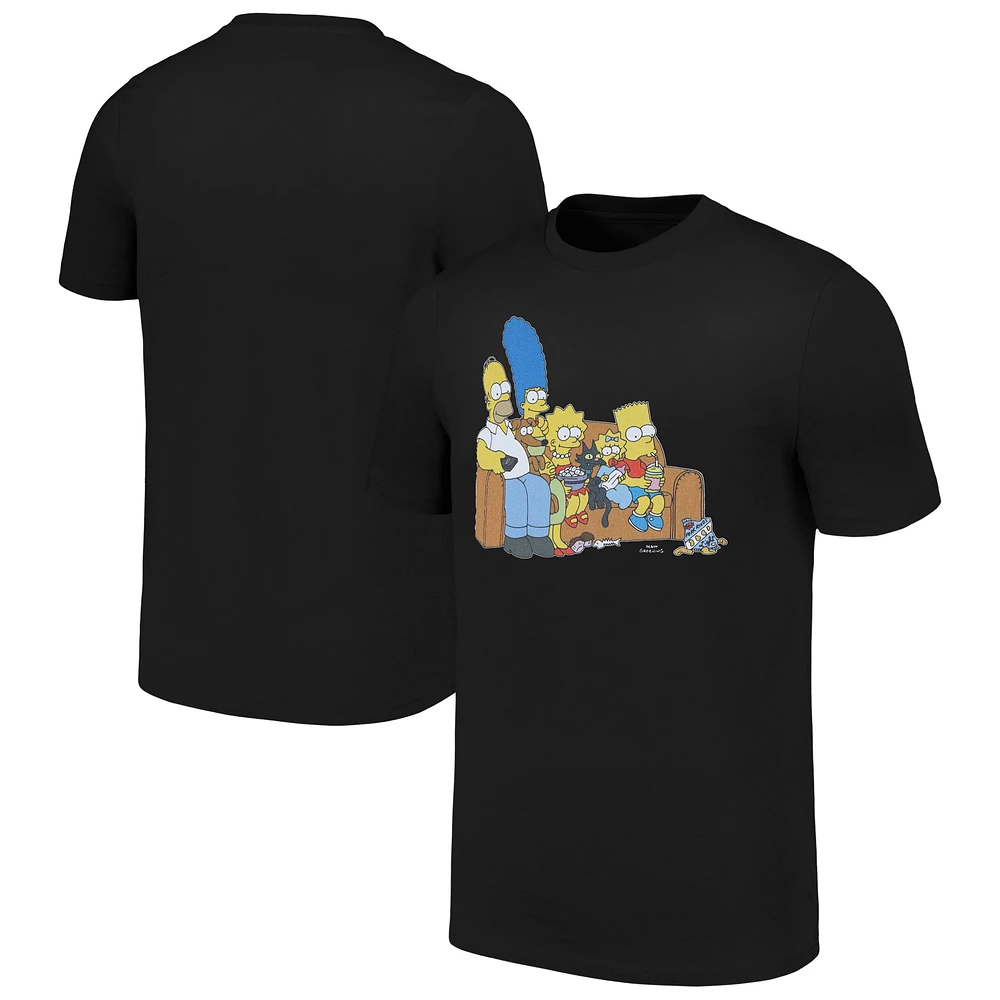 Unisex Black The Simpsons Family Couch T-Shirt