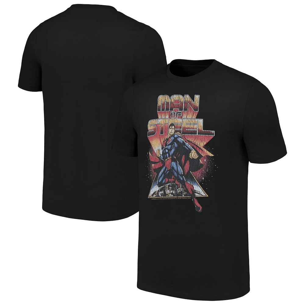Unisex Black Superman Man of Steel T-Shirt