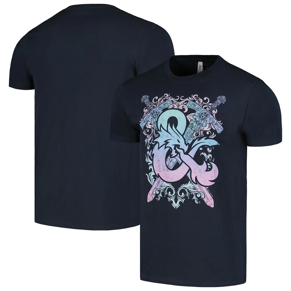 Unisex Navy Dungeons & Dragons Pastel Swords T-Shirt