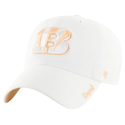 Women's '47 White Cincinnati Bengals Ballpark Cheer Clean Up Adjustable Hat
