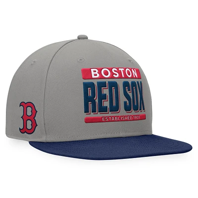 Men's Fanatics Gray/Navy Boston Red Sox Line Drive Two-Tone Snapback Hat