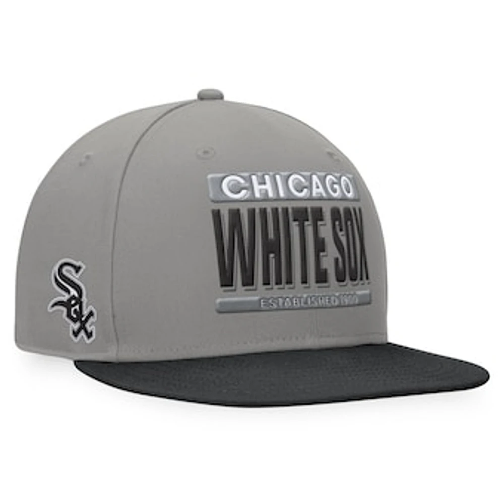 Men's Fanatics Gray/Black Chicago White Sox Line Drive Two-Tone Snapback Hat