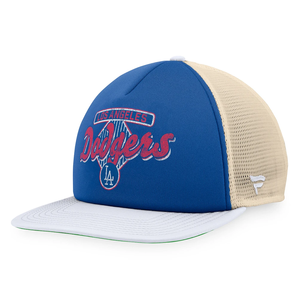 Men's Fanatics Royal/White Los Angeles Dodgers Cooperstown Collection Talley Foam Trucker Snapback Hat
