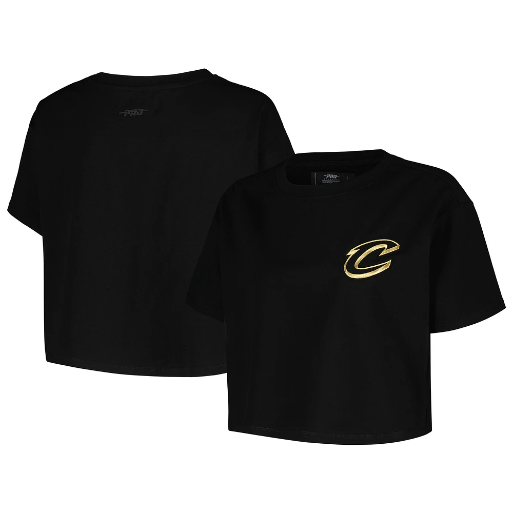 Women's Pro Standard Black Cleveland Cavaliers Holiday Glam Boxy T-Shirt