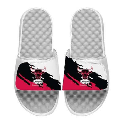 Youth ISlide x Mitchell & Ness White Chicago Bulls Paint Stripe Slide Sandals