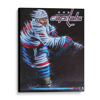 Alex Ovechkin Washington Capitals Unsigned Stretched 16" x 20" Embellished Canvas Giclee Print - Art by Eric Sevigny