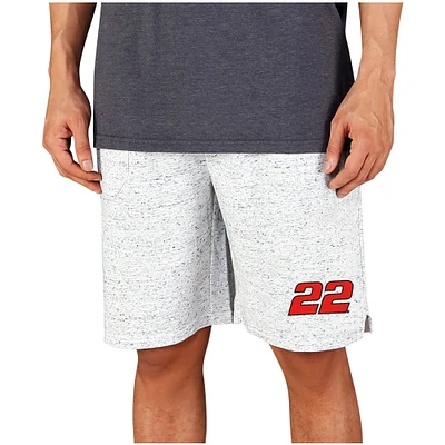 Men's Concepts Sport White/Charcoal Joey Logano Throttle Knit Jam Shorts