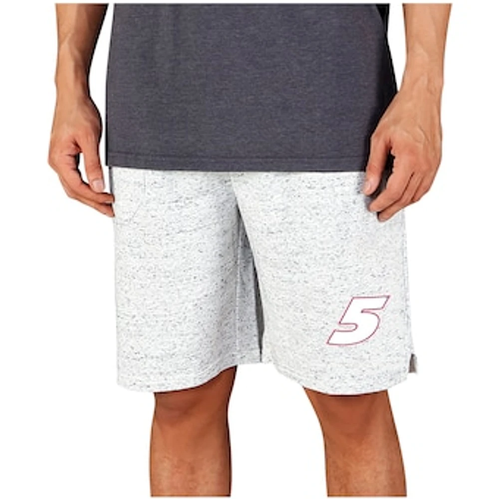 Men's Concepts Sport White/Charcoal Kyle Larson Throttle Knit Jam Shorts