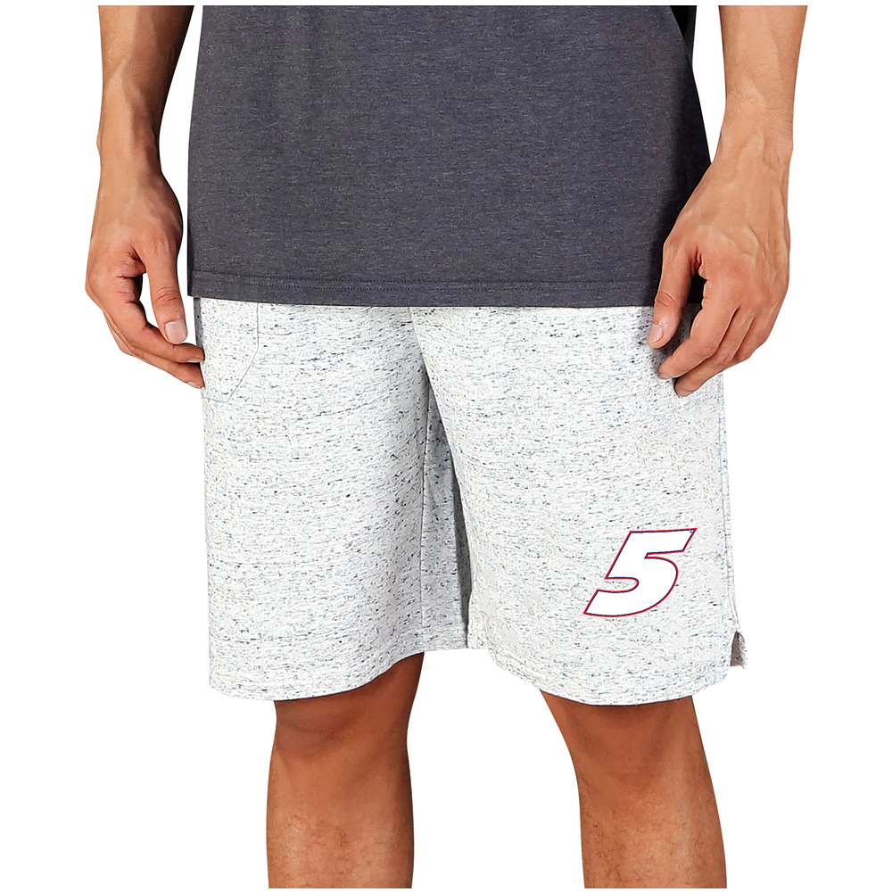Men's Concepts Sport White/Charcoal Kyle Larson Throttle Knit Jam Shorts