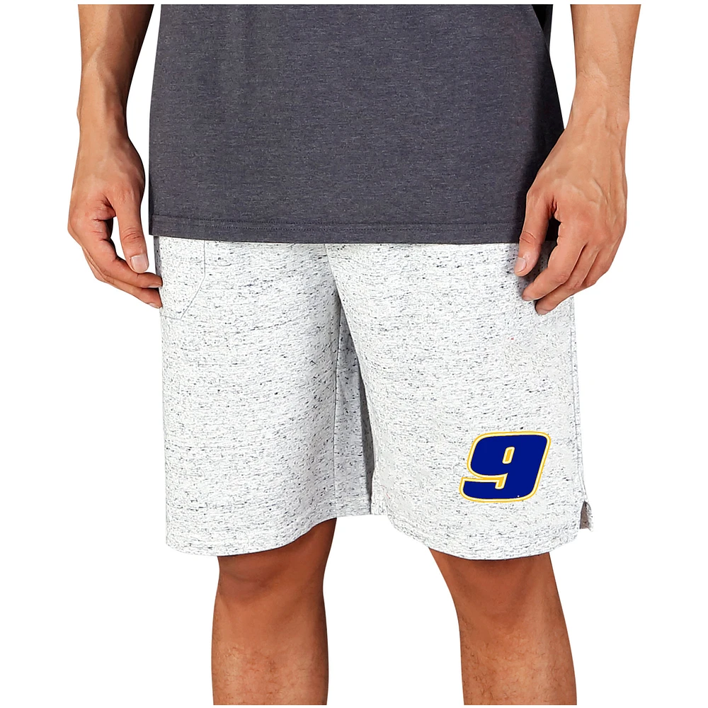 Men's Concepts Sport White/Charcoal Chase Elliott Throttle Knit Jam Shorts
