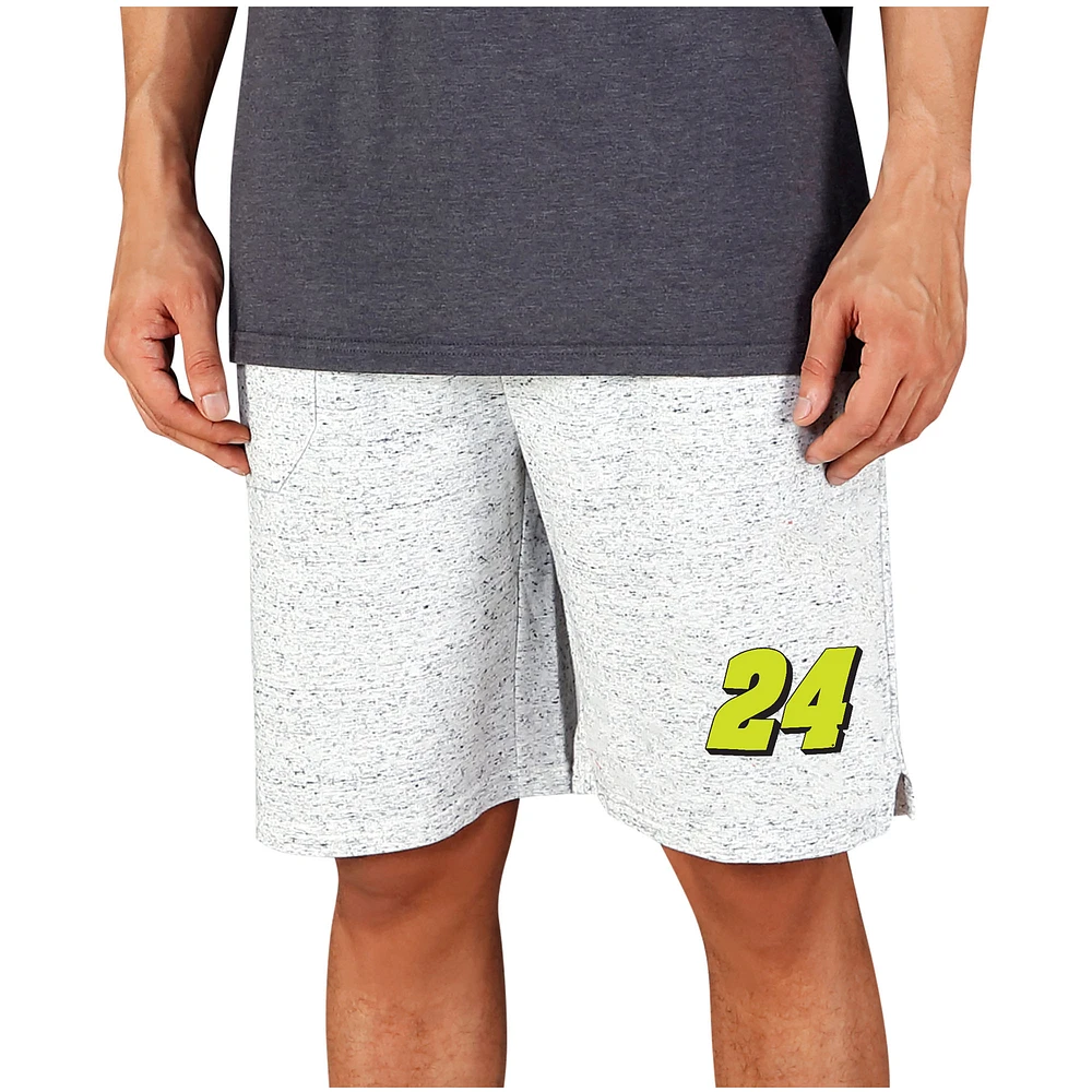 Men's Concepts Sport White/Charcoal William Byron Throttle Knit Jam Shorts