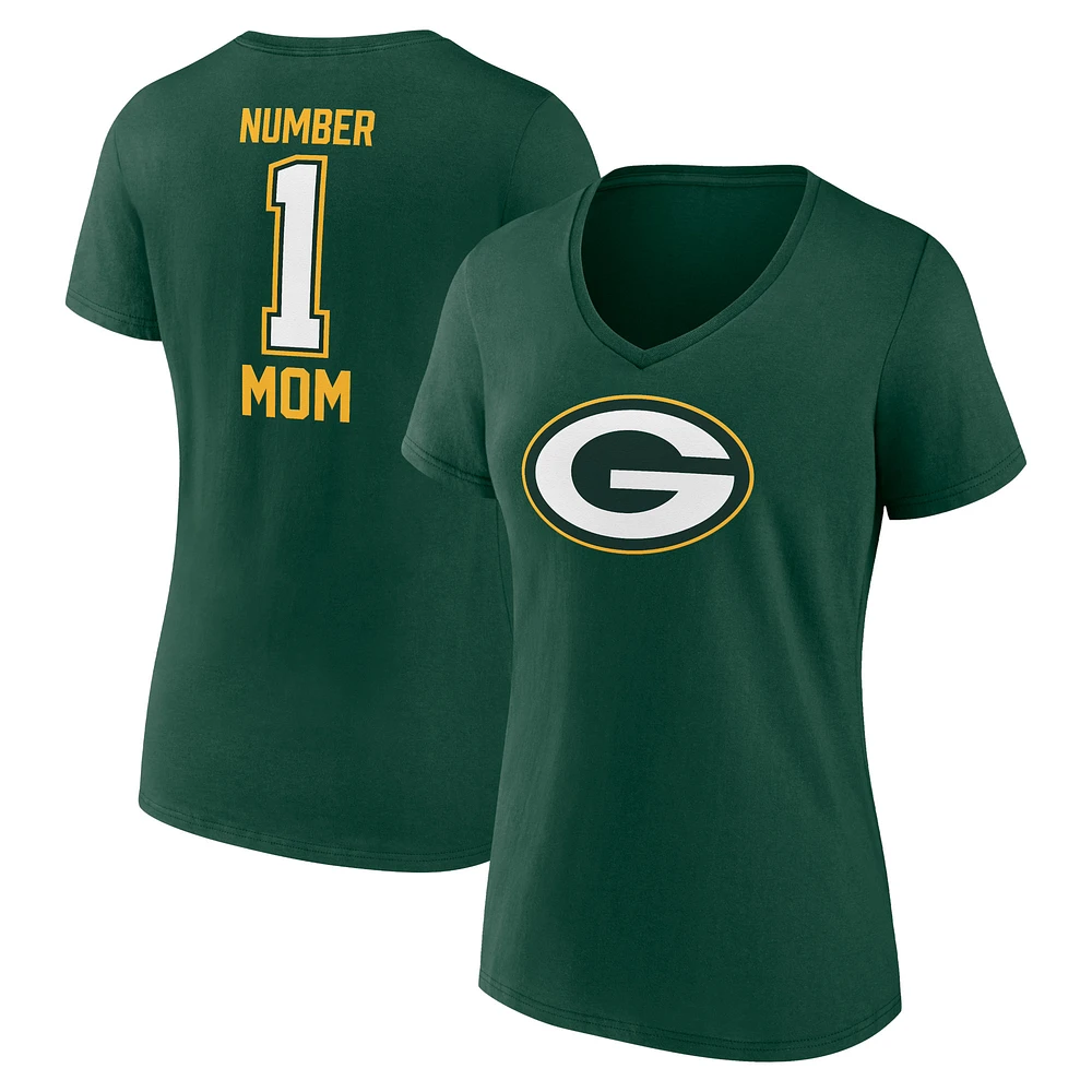 Women's Fanatics Green Green Bay Packers Mother's Day V-Neck T-Shirt